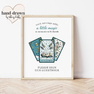 Póster Rótulo del libro de invitados de Tarot Baby Shower