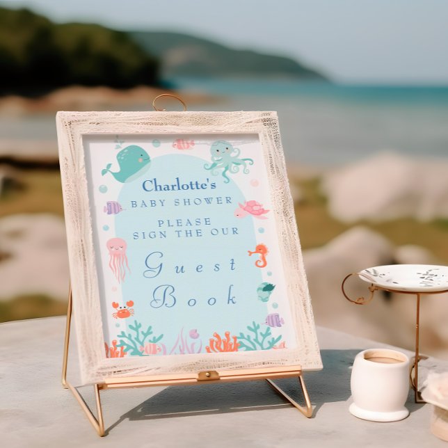Póster Rótulo del libro de invitados para Baby Shower Pas (Subido por el creador)