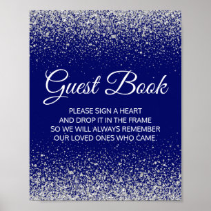 Póster Rótulo del libro de invitados Royal Blue