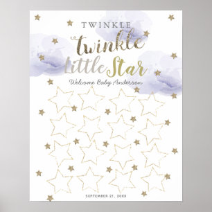 Póster Rótulo del libro de invitados Twinkle Little Star