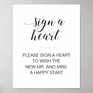 Póster Rótulo del libro de Rótulo Heart Drop Boda