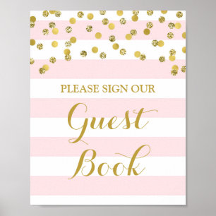 Póster Rótulo del libro invitado Bandas rosadas Gold Conf