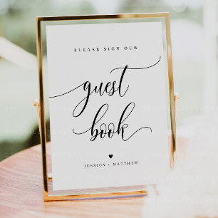 Póster Rótulo del libro invitado con guión de nombre pers