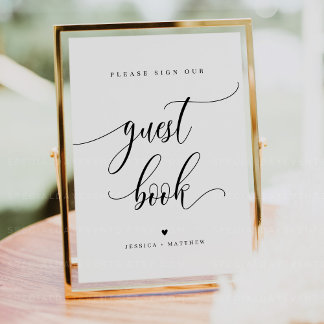 Póster Rótulo del libro invitado con guión de nombre pers