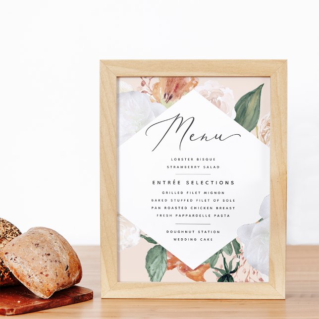 Póster Rótulo del menú Boho Blooms Boda (Subido por el creador)