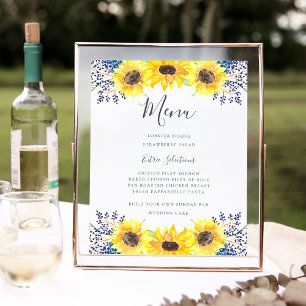 Póster Rótulo del menú Campos de flores