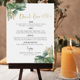 Póster Rótulo del menú de bebidas de Bachelorette tropica