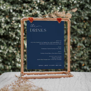 Póster RÓTULO del menú de bebidas del Boda de la marina N
