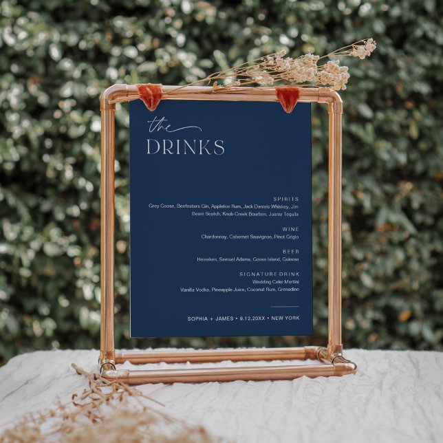 Póster RÓTULO del menú de bebidas del Boda de la marina N (Subido por el creador)