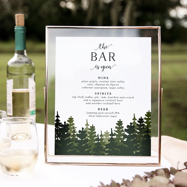 Póster Rótulo del menú de Boda de Pines de talla (Subido por el creador)