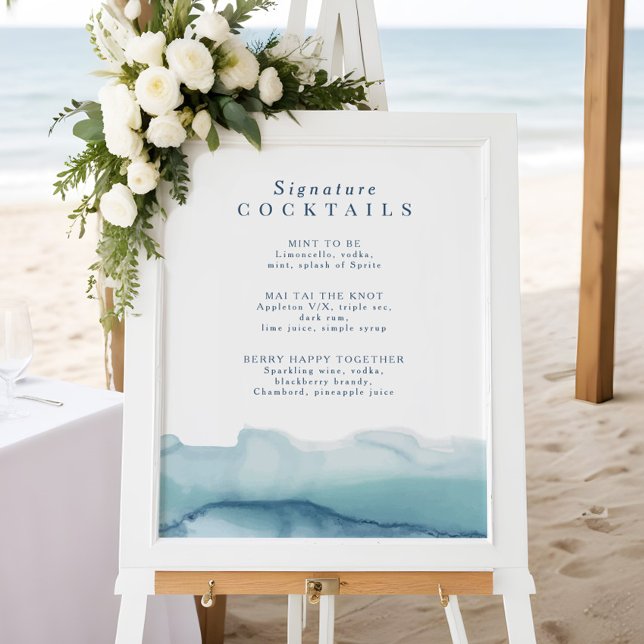 Póster Rótulo del menú de cócteles de la firma del Boda d (Subido por el creador)