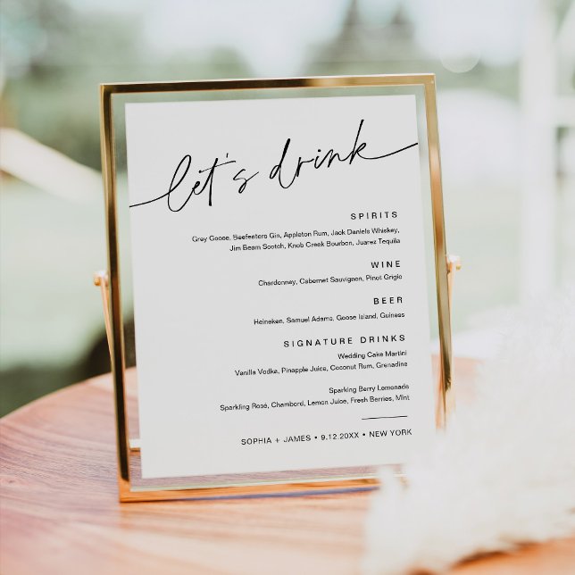 Póster RÓTULO del menú de cócteles del Boda EVERLEIGH (Subido por el creador)
