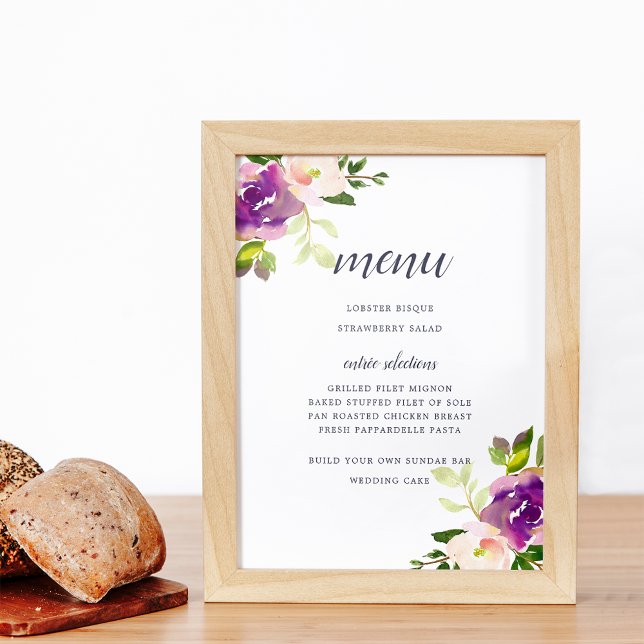 Póster Rótulo del menú de florecimiento vibrante (Subido por el creador)