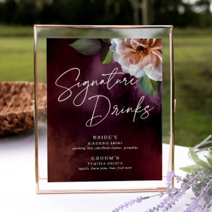Póster Rótulo del menú del Boda de la firma del jardín me