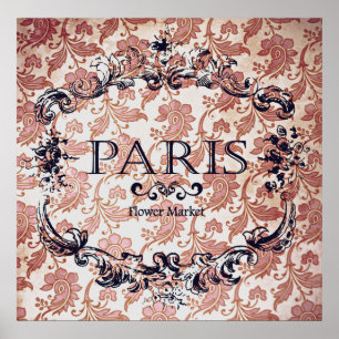 Póster Rótulo del mercado de flores de París