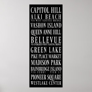 Póster Rótulo del Metro de Seattle
