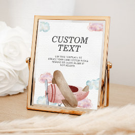 Póster Rótulo del partido de cumpleaños del avión rosado