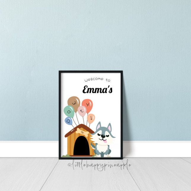 Póster Rótulo del partido de cumpleaños Husky (Subido por el creador)