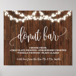 Póster Rótulo del partido Donut Bar Western Bridal Weddal