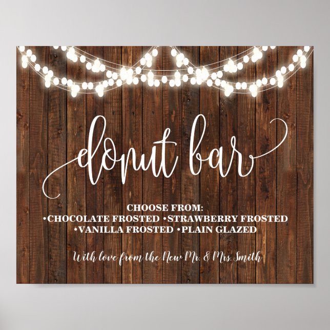 Póster Rótulo del partido Donut Bar Western Bridal Weddal (Frente)