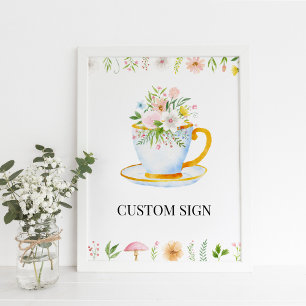 Póster Rótulo del Personalizado de Flor Silvestre Tea Tim