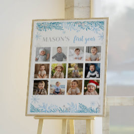 Póster Rótulo del primer año de la foto del invierno en O