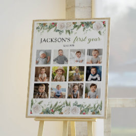 Póster Rótulo del primer año de la foto del invierno en O