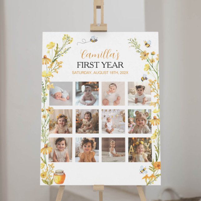 Póster Rótulo del primer cumpleaños de la flor silvestre  (Subido por el creador)