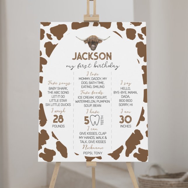 Póster Rótulo del primer cumpleaños de la vaca de Highlan (Subido por el creador)