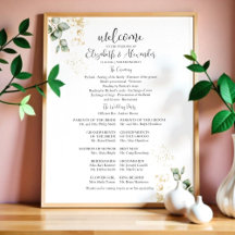 Rótulo del programa de ceremonias de Boda de veget