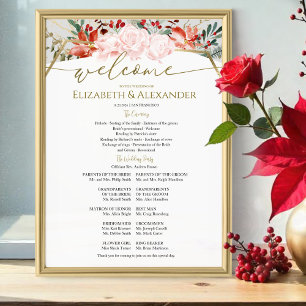 Póster Rótulo del programa de la ceremonia de la boda de