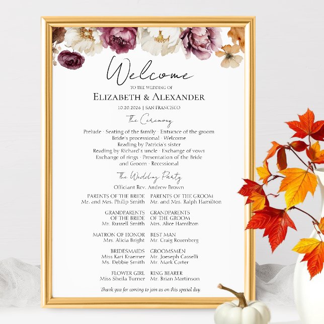 Póster Rótulo del programa de la ceremonia de la boda de  (Subido por el creador)