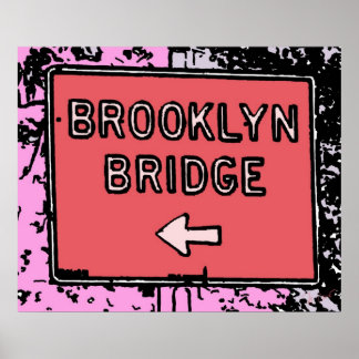 Póster Rótulo del puente de Brooklyn