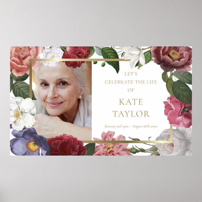 Póster Rótulo del Servicio de Memorial Funeral Focal de l (Frente)