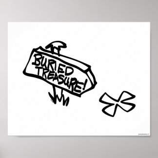 Póster Rótulo del tesoro enterrado