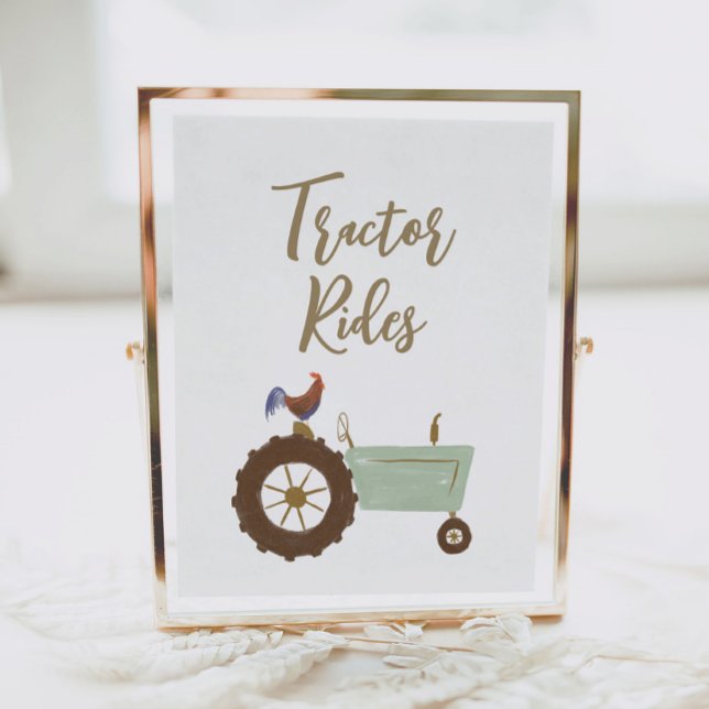 Póster Rótulo del Tractor de Farm Birthday Party Rides (Subido por el creador)
