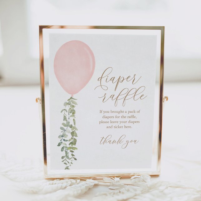 Póster Rótulo Diaper Raffle Chica de globo rosa Baby Show (Subido por el creador)