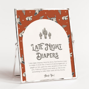 Póster Rótulo Digital 8x10 Western Late Night Diapers