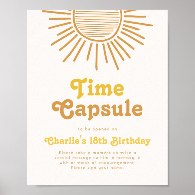Póster Rótulo Digital Sun Time Capsule (Frente)