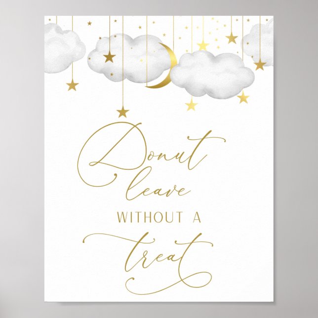 Póster Rótulo Donut Bar, ducha de bebé, Rótulo Donut (Frente)