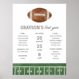 Póster Rótulo Editable de Fútbol Primer Cumpleaños