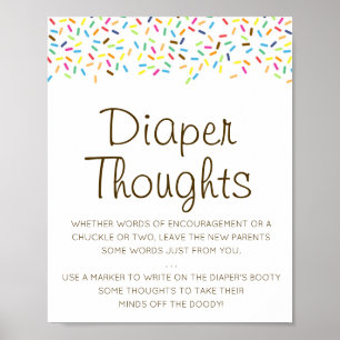 Póster Rótulo Editable Diaper Thoughts, Diaper P Tarde