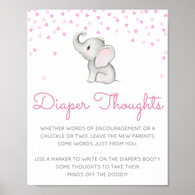 Póster Rótulo Editable Diaper Thoughts, Diaper P Tarde (Frente)