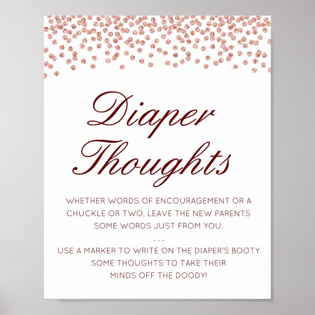 Póster Rótulo Editable Diaper Thoughts, Diaper P Tarde (Frente)