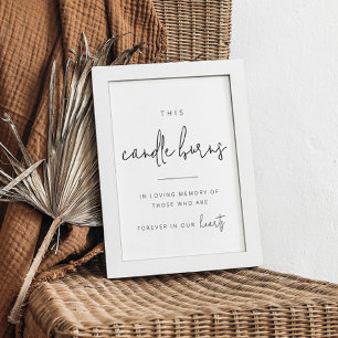 Póster Rótulo editable en memoria de Bodas blancos y negr