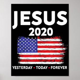 Póster Rótulo Electoral de Jesús 2020 bandera de Estados 
