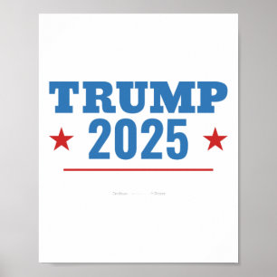 Póster Rótulo electoral presidencial Trump 2025 parodia d