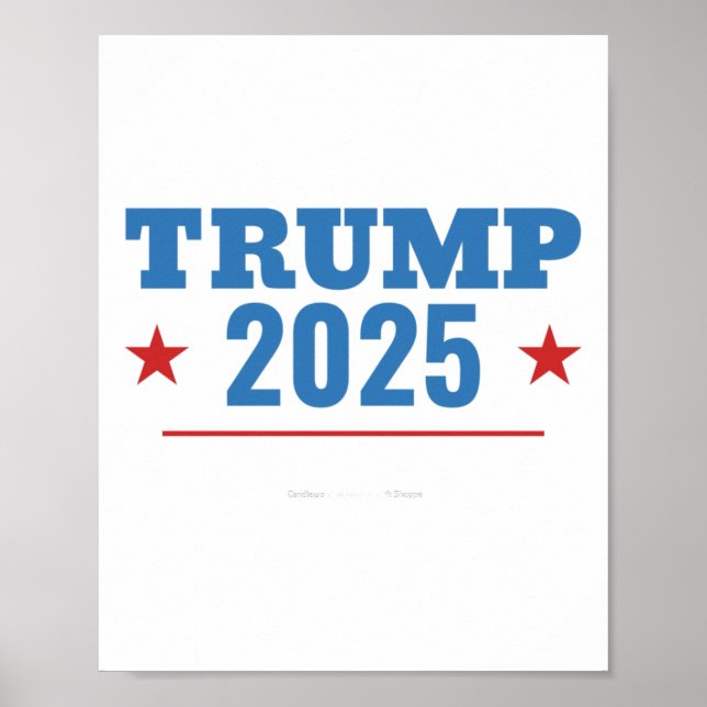Póster Rótulo electoral presidencial Trump 2025 parodia d (Frente)