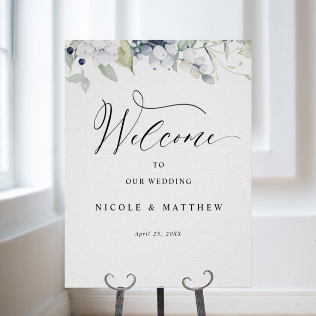 Póster Rótulo elegante Bliss Vertical Welcome Boda (Subido por el creador)