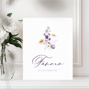 Póster Rótulo Elegante De Favores Florales